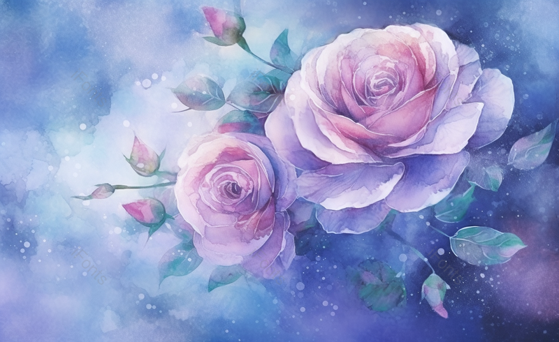 水彩含苞待放玫瑰花背景图,插画/手绘图,插画/手绘图库,插画/手绘图下载,插画/手绘